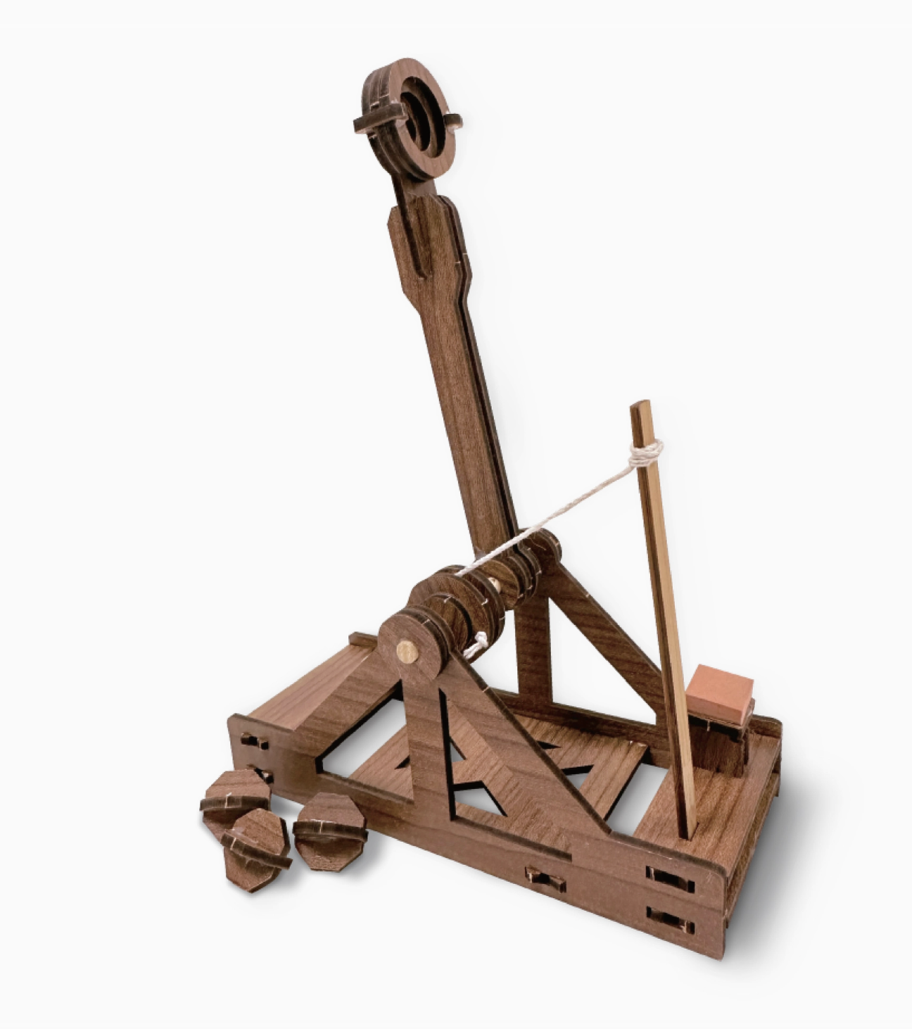 Mini Catapult: Wooden Engineering Model Building Kit