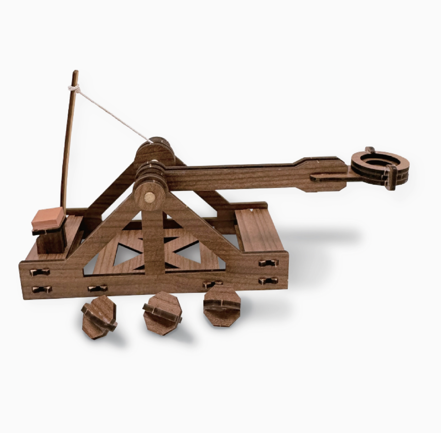 Mini Catapult: Wooden Engineering Model Building Kit