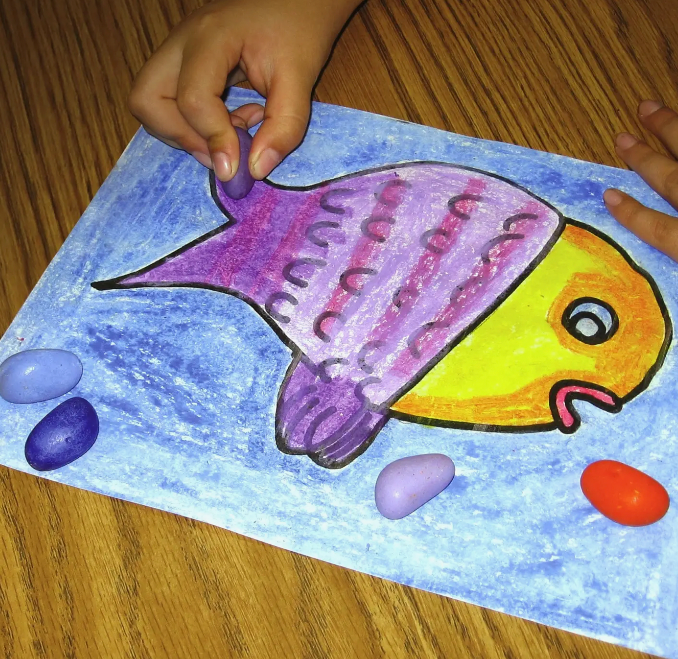 Crayon Rocks in Blue Gingham Bag