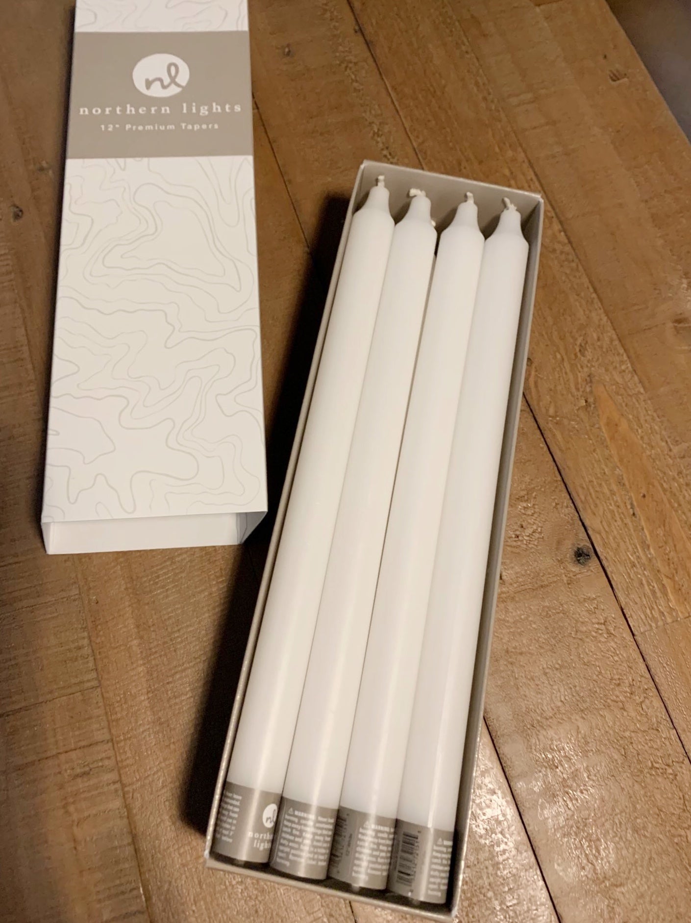 12' White Tapers